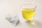 Yuzu Sencha tea bag brewing in cup